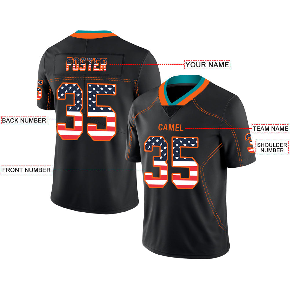 Custom Black MIA Football Shirt Top