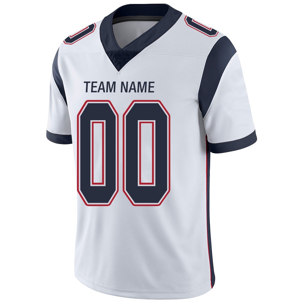 Custom White NE Football Shirt Top