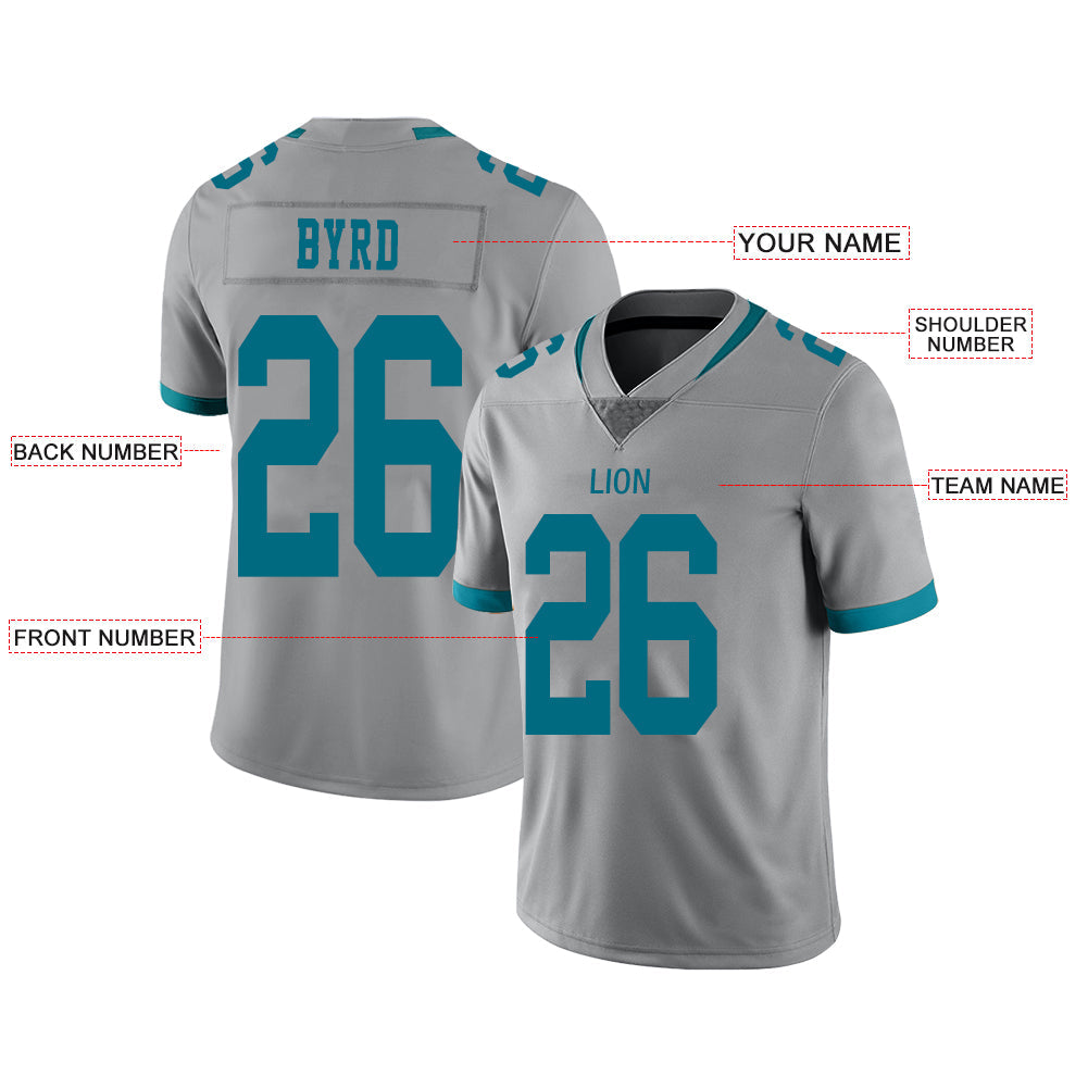 Custom Grey JAX Football Shirt Top