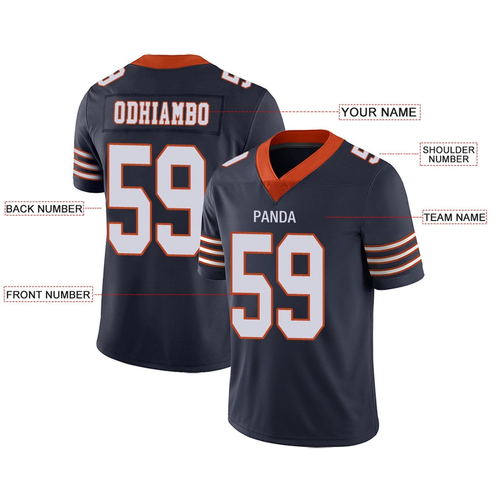 Custom Navy CHI Football Shirt Top