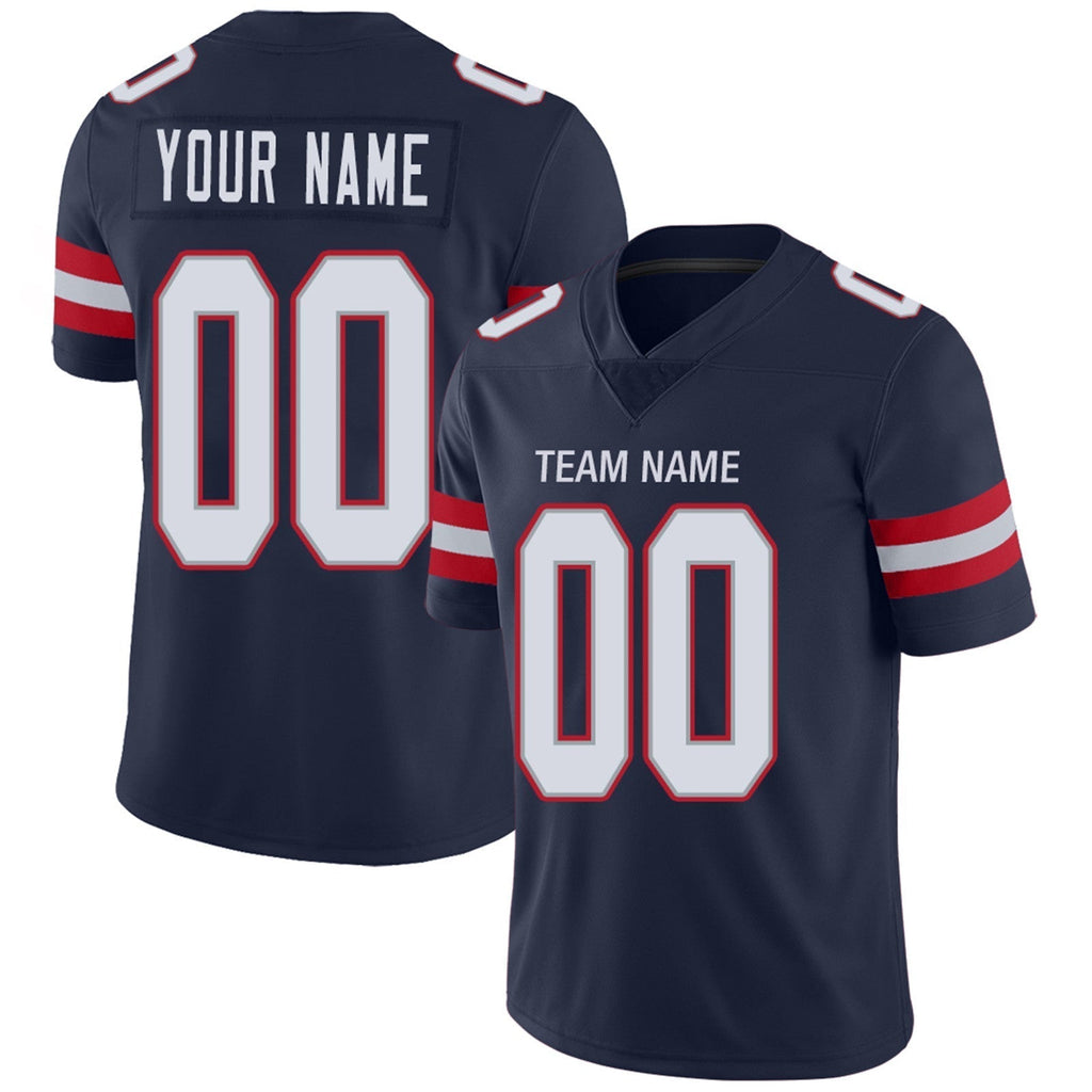Custom Navy NE Football Shirt Top