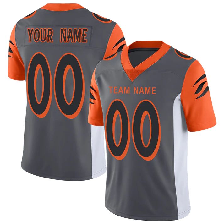 Custom Grey CIN Football Shirt Top