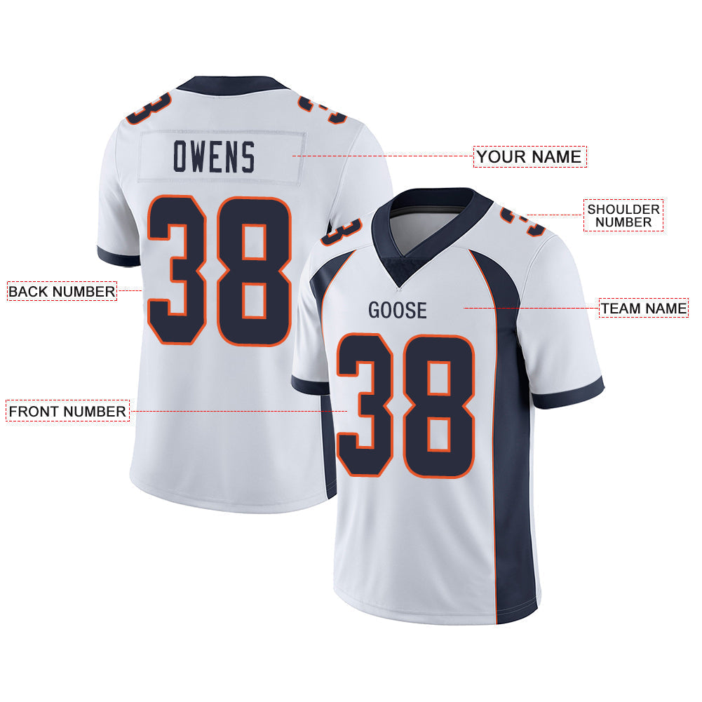 Custom White DEN Football Shirt Top