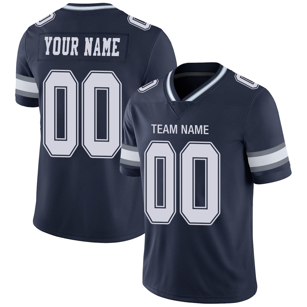 Custom Navy DAL Football Shirt Top