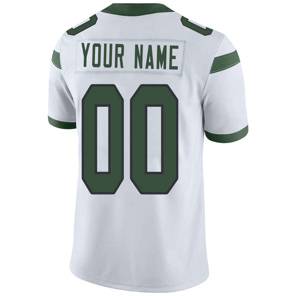 Custom White NYJ Football Shirt Top