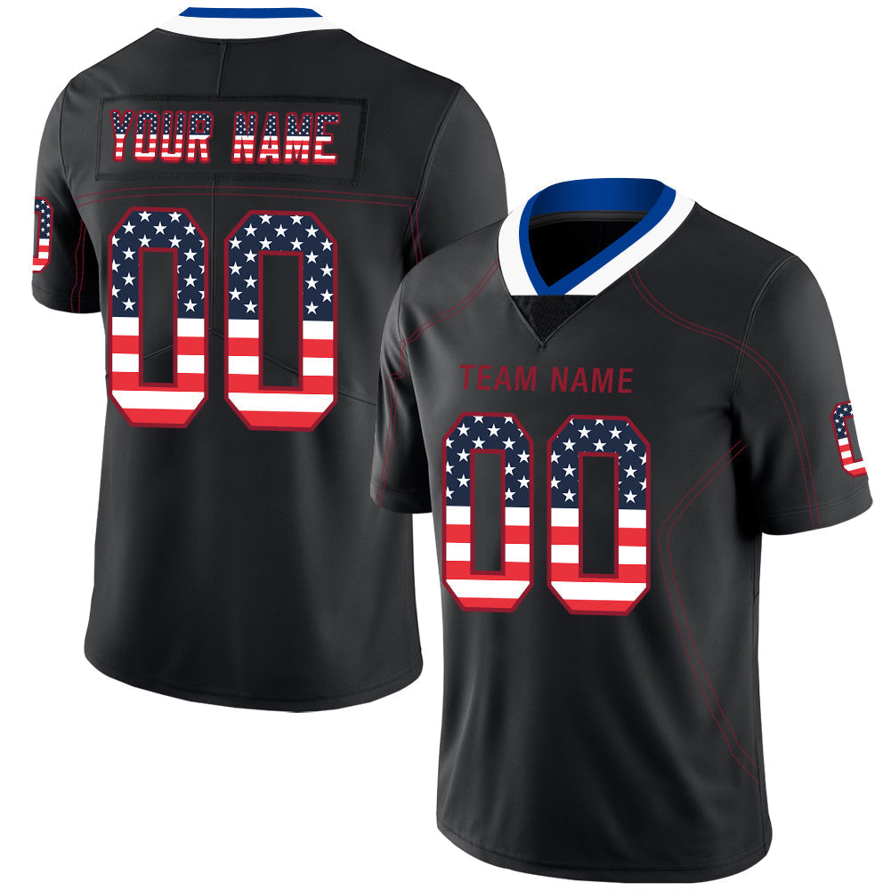 Custom Black NYJ Football Shirt Top
