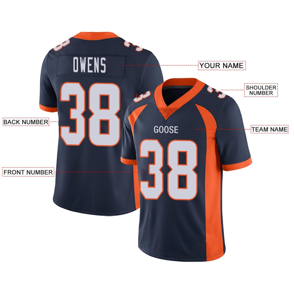 Custom Orange DEN Football Shirt Top