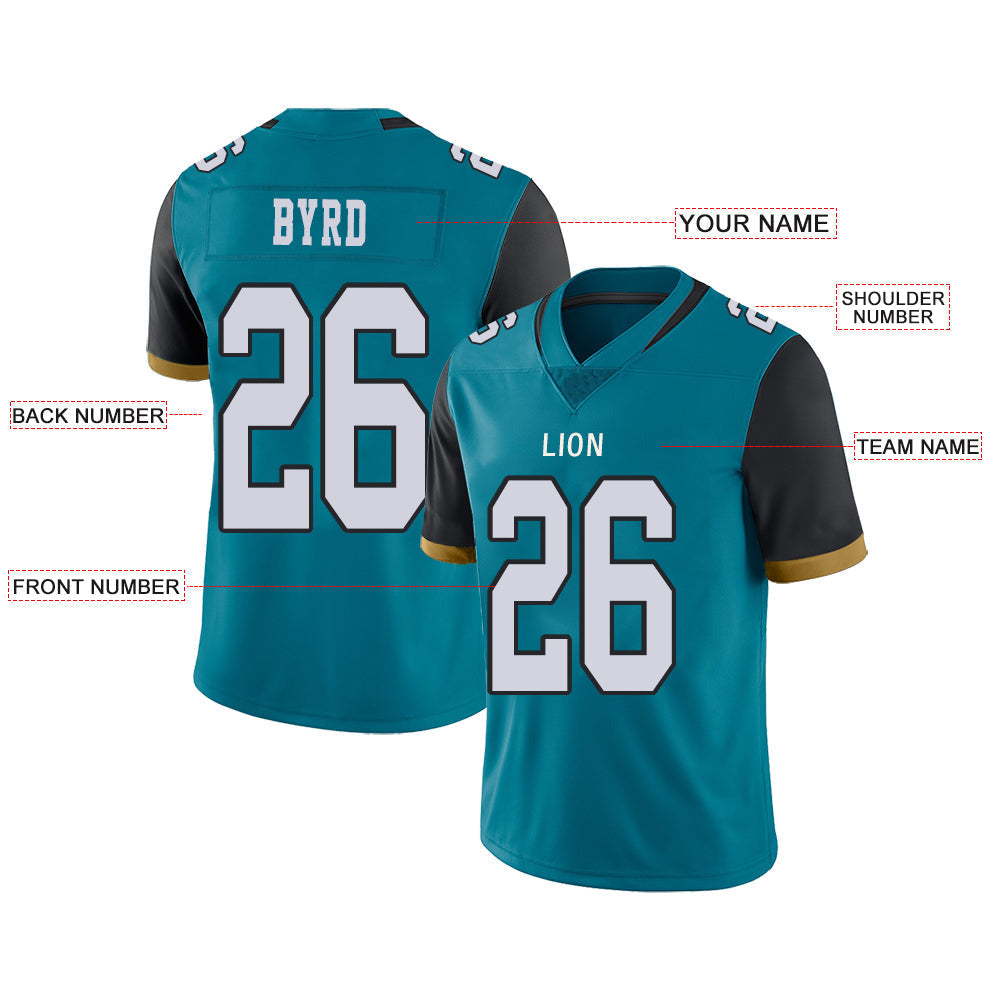 Custom Teal JAX Football Shirt Top