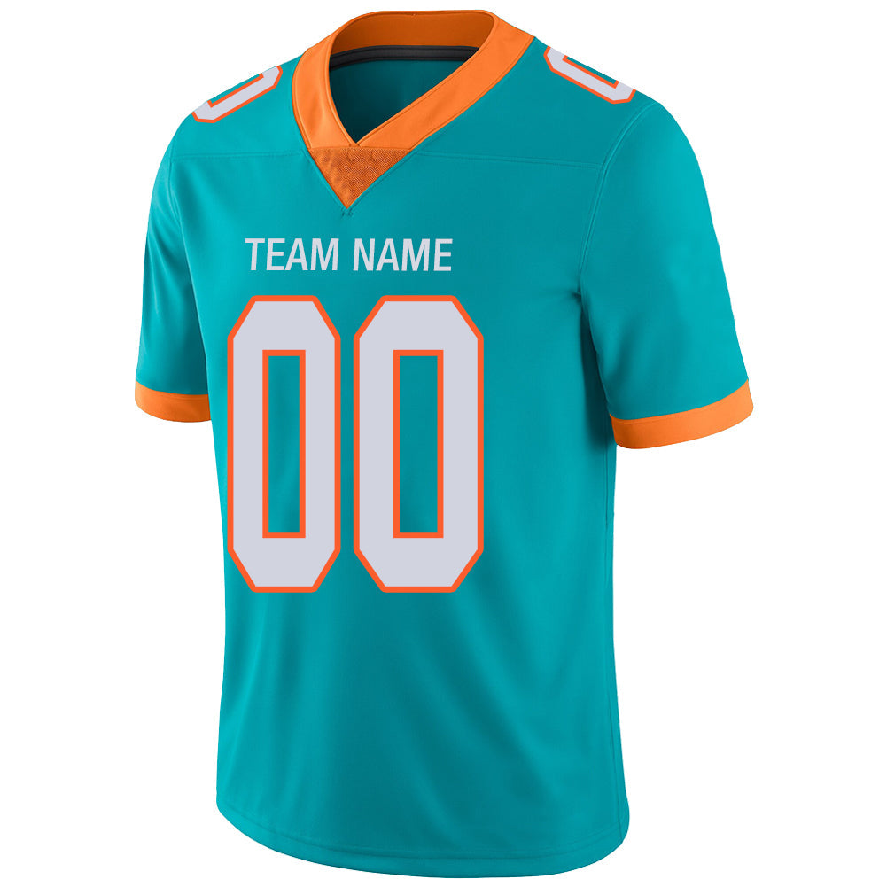 Custom Aqua MIA Football Shirt Top
