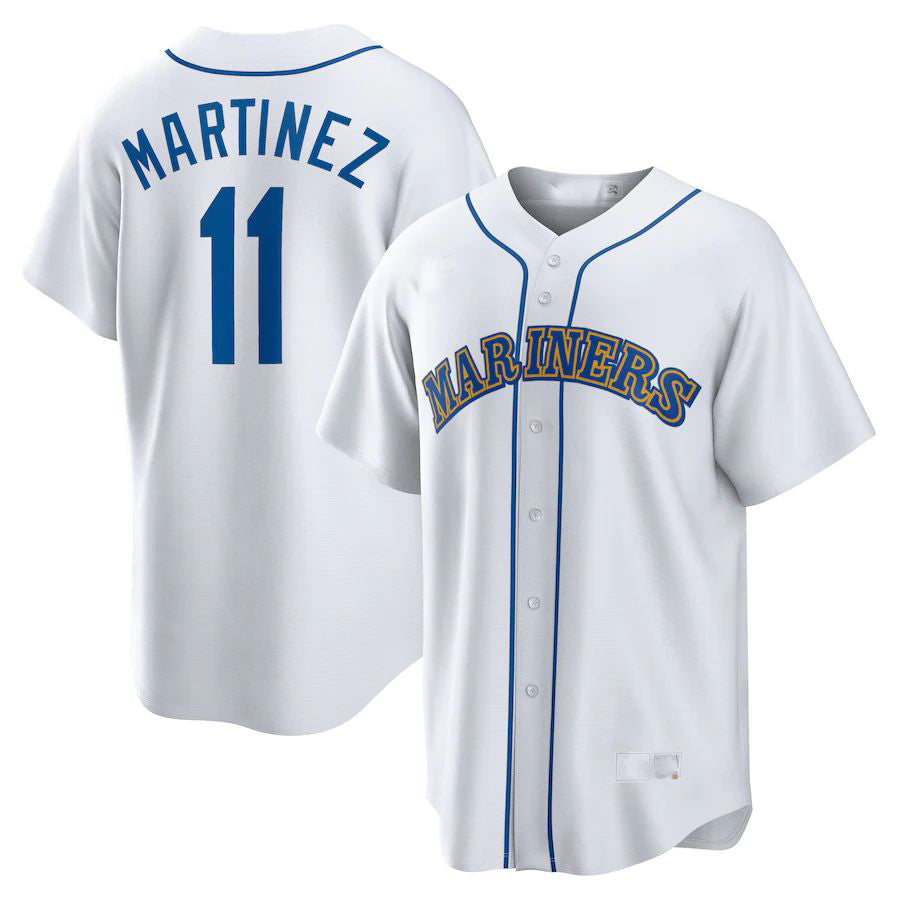 Custom #11 White SEA Baseball Shirt Top