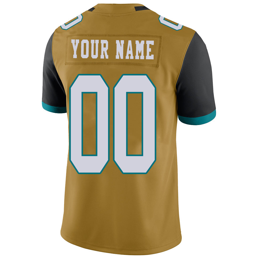 Custom Gold JAX Football Shirt Top