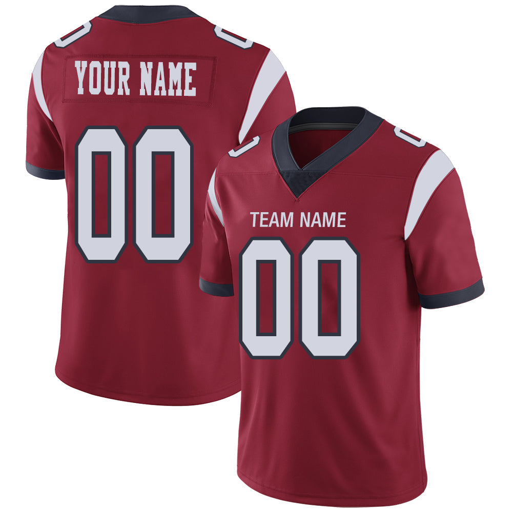 Custom Red HOU Football Shirt Top