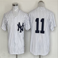 Custom #11 White NYY Baseball Shirt Top