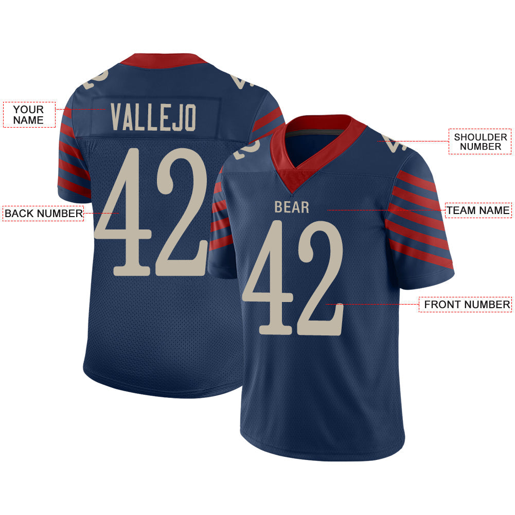 Custom Navy NE Football Shirt Top