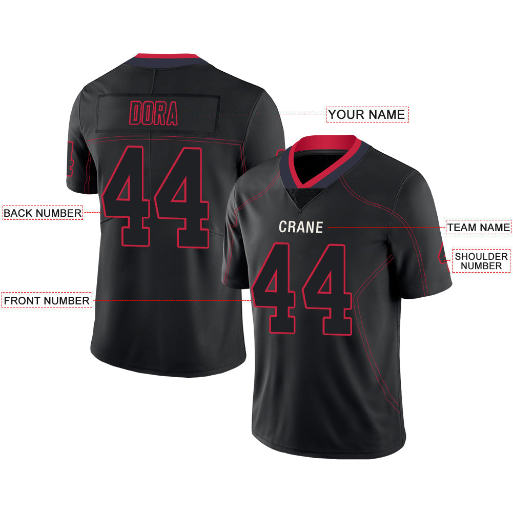 Custom Black NE Football Shirt Top