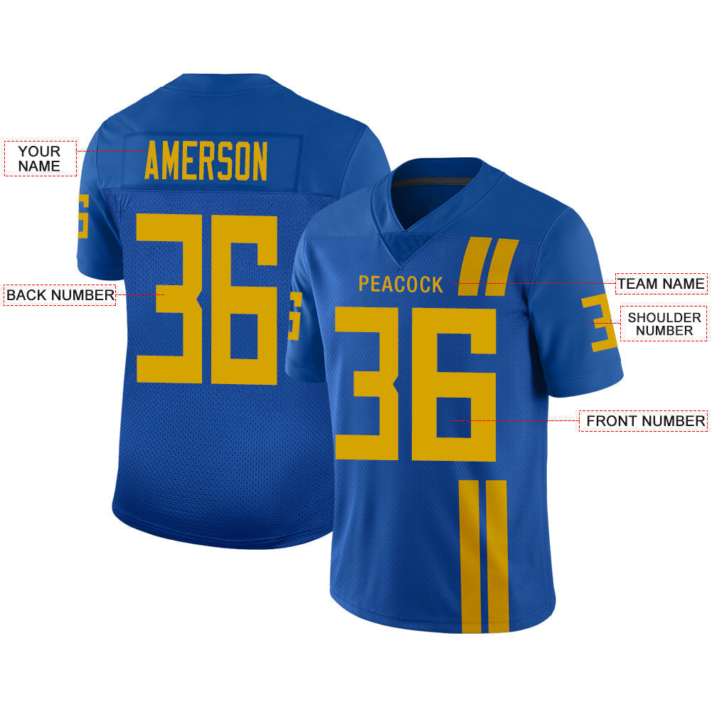 Custom Blue JAX Football Shirt Top