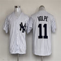 Custom #11 White NYY Baseball Shirt Top