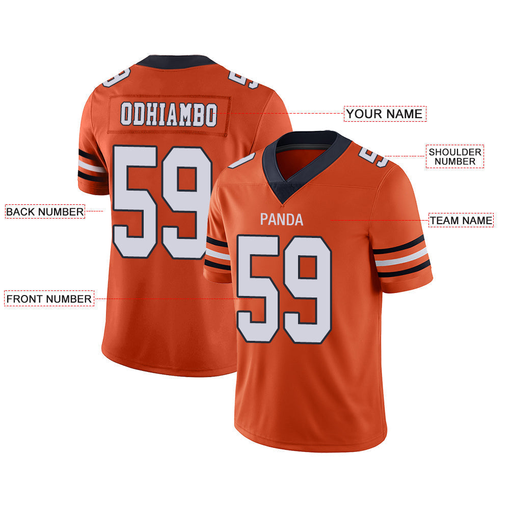Custom Orange Football Shirt Top