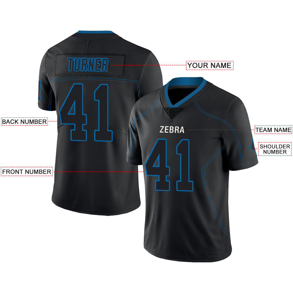 Custom Black DET Football Shirt Top