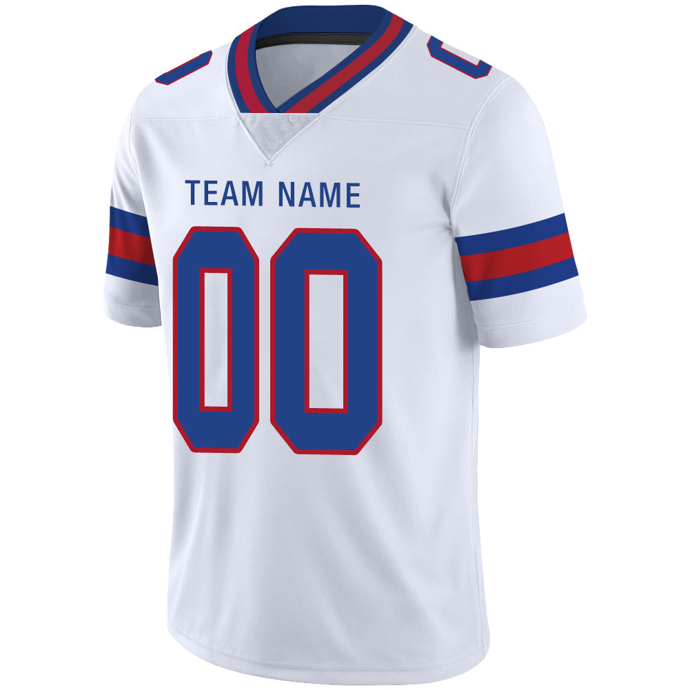 Custom White NYJ Football Shirt Top