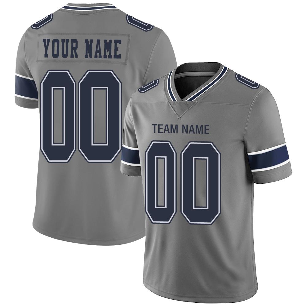 Custom Grey DAL Football Shirt Top