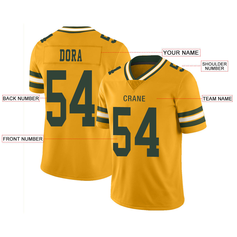 Custom Yellow GB Football Shirt Top