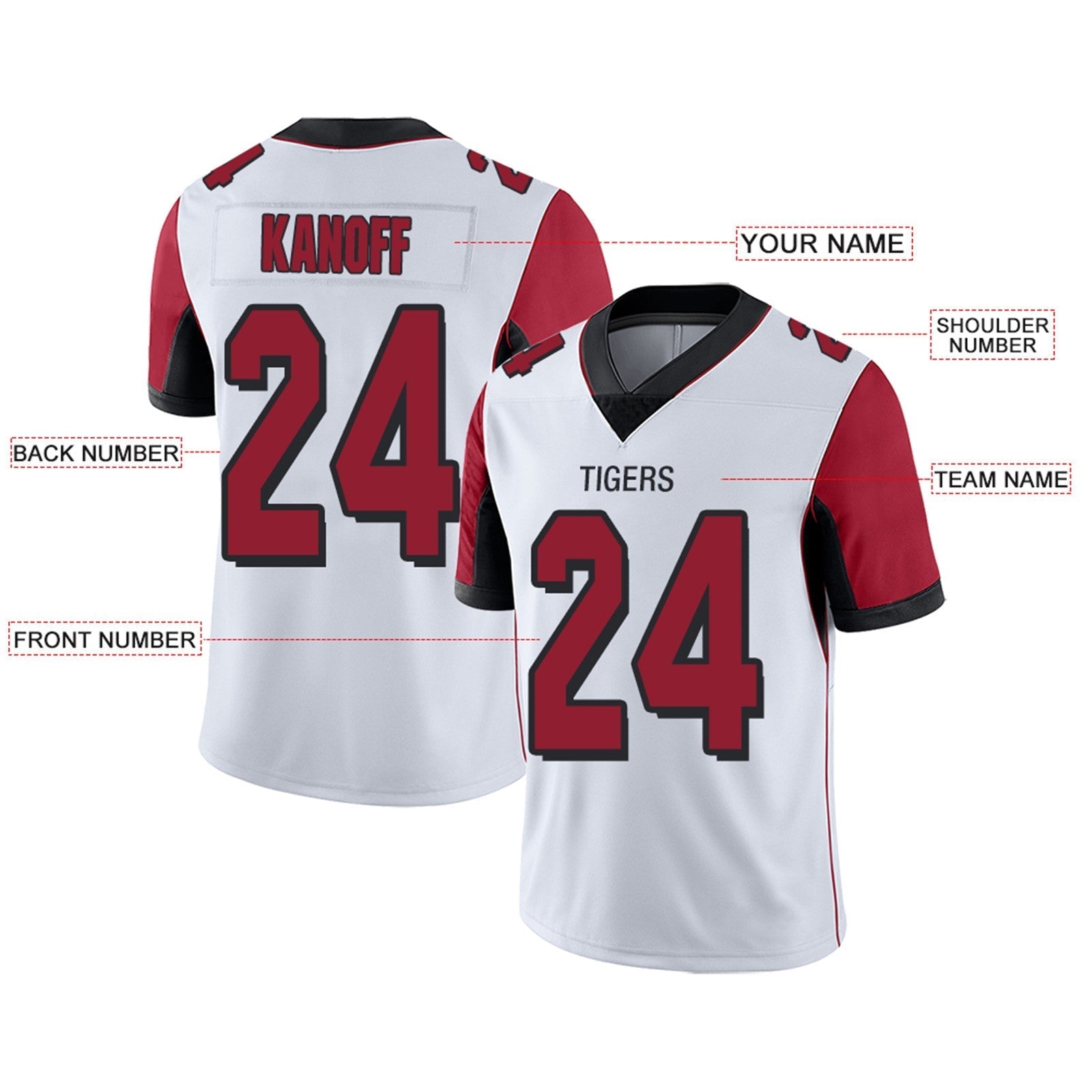 Custom Red ATL Football Shirt Top
