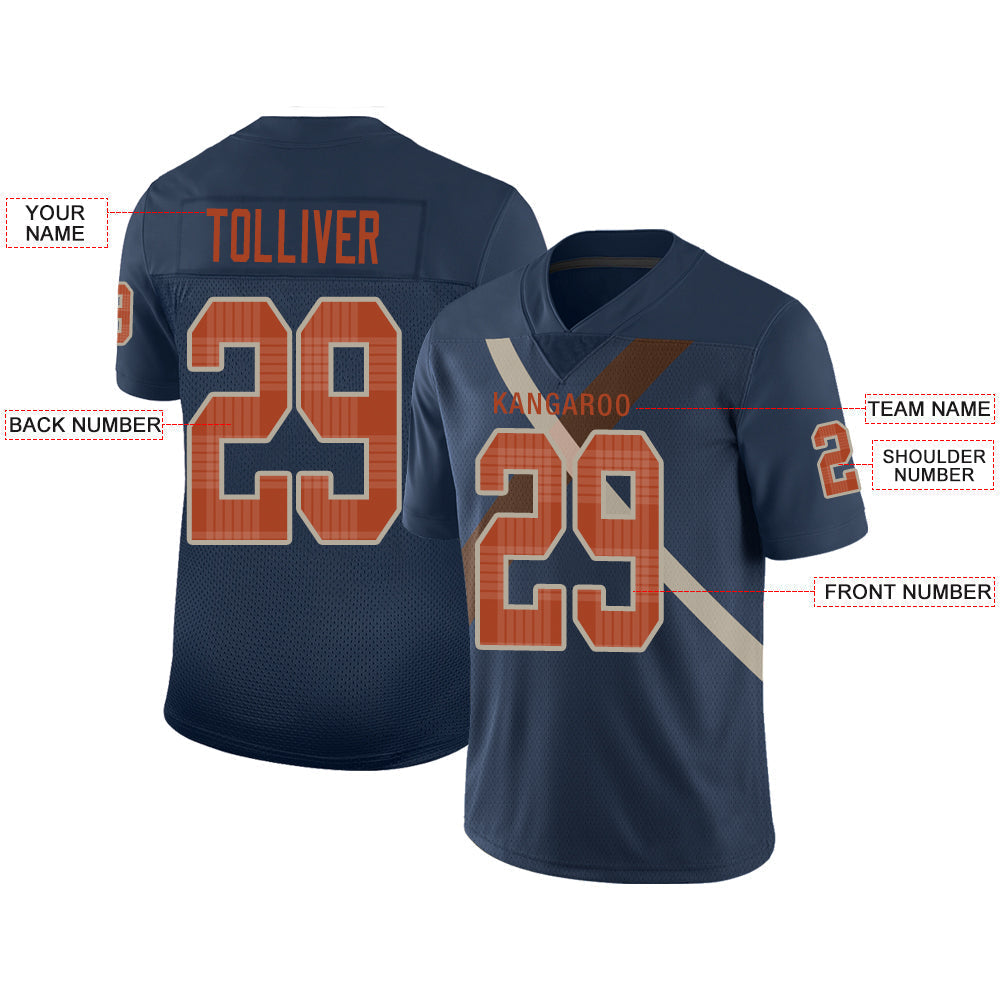 Custom Navy Football Shirt Top