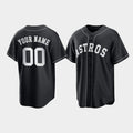 Custom Black HOU Baseball Shirt Top