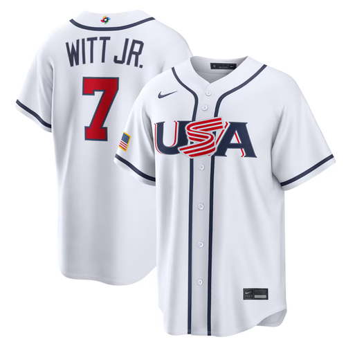 Bobby Witt Jr. USA Baseball 2026 World Baseball Classic Home Stadium Jersey - White