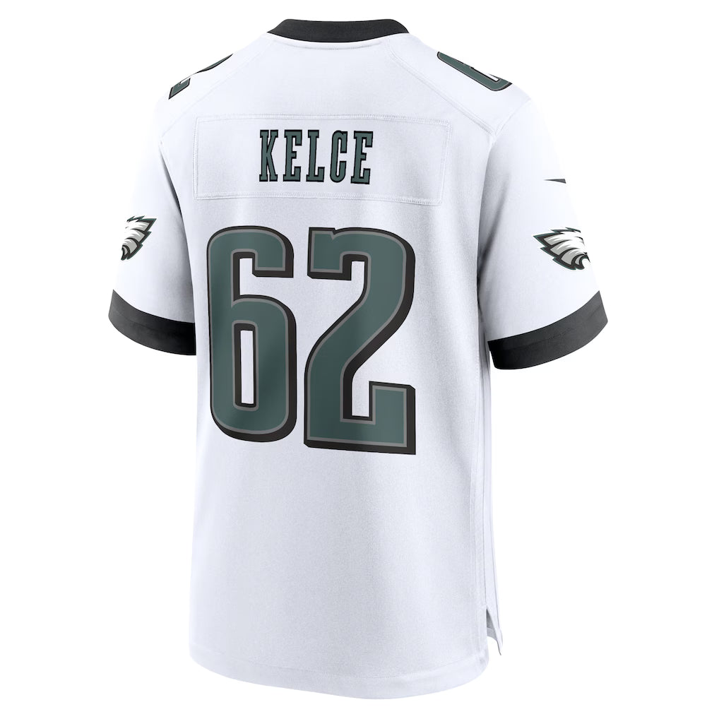 Custom #62 White PHI Football Shirt Top