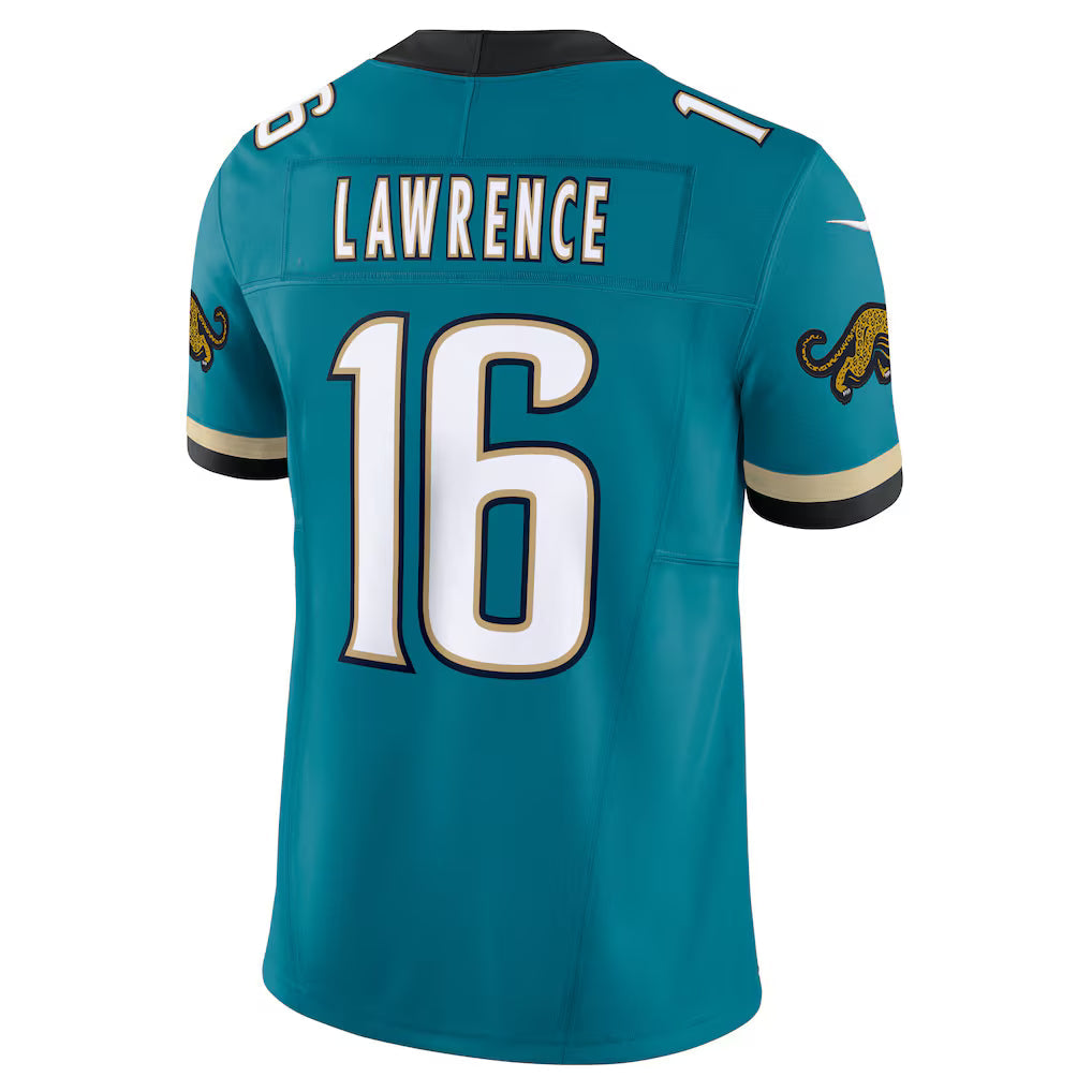 Custom #16 Teal Throwback JAX Football Shirt Top