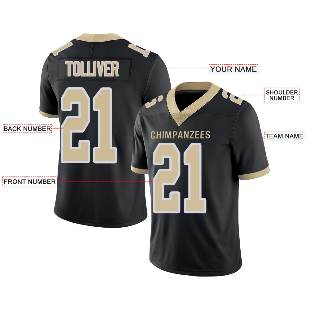 Custom Black Football Shirt Top