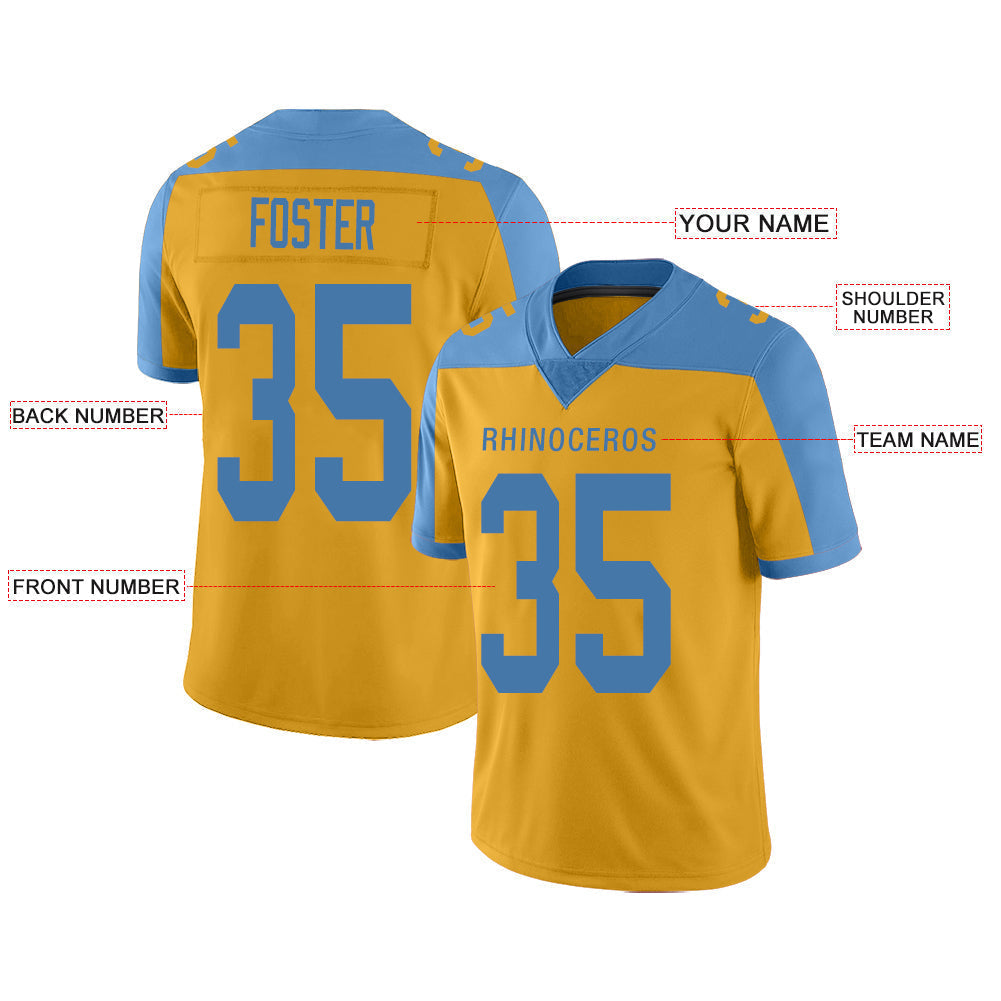 Custom Gold PHI Football Shirt Top
