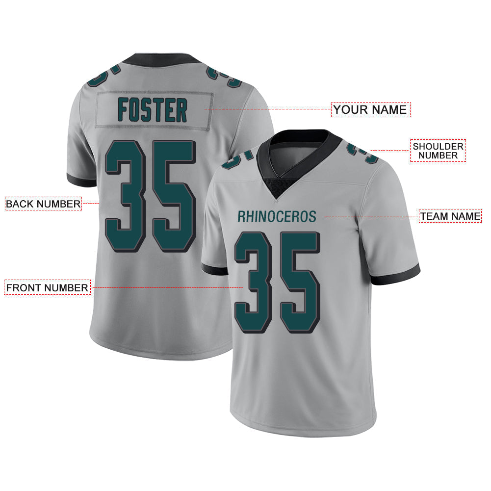 Custom Grey PHI Football Shirt Top