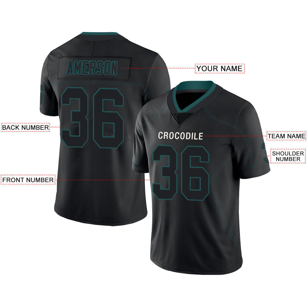 Custom Black PHI Football Shirt Top