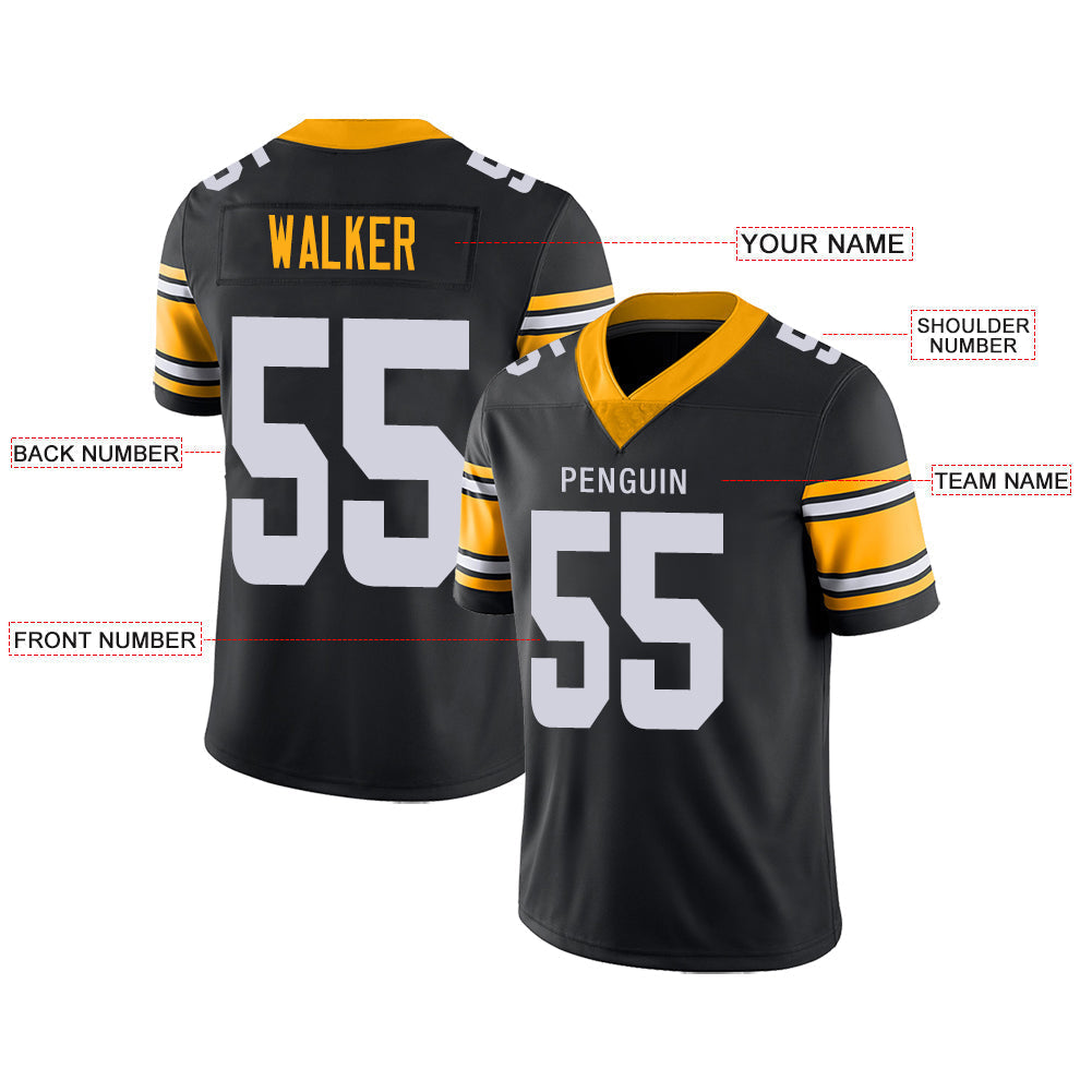 Custom Black PIT Football Shirt Top
