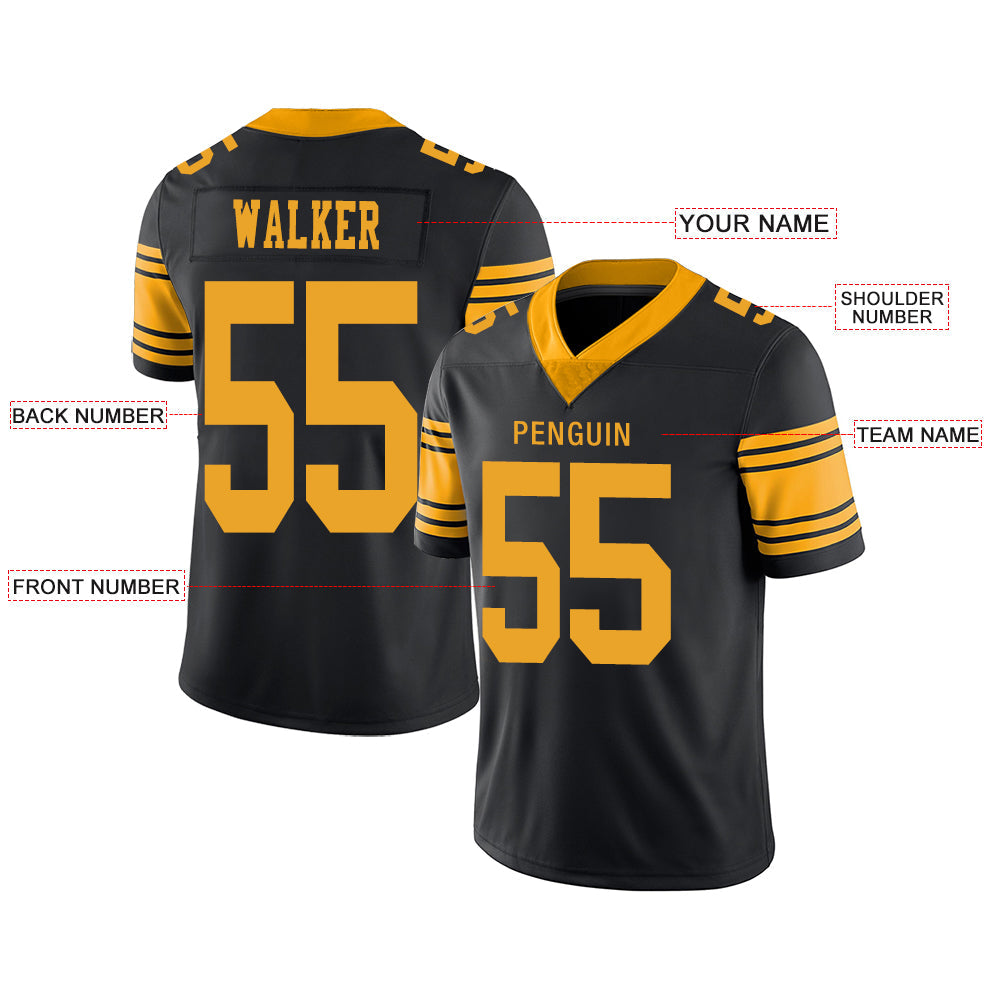 Custom Black PIT Football Shirt Top
