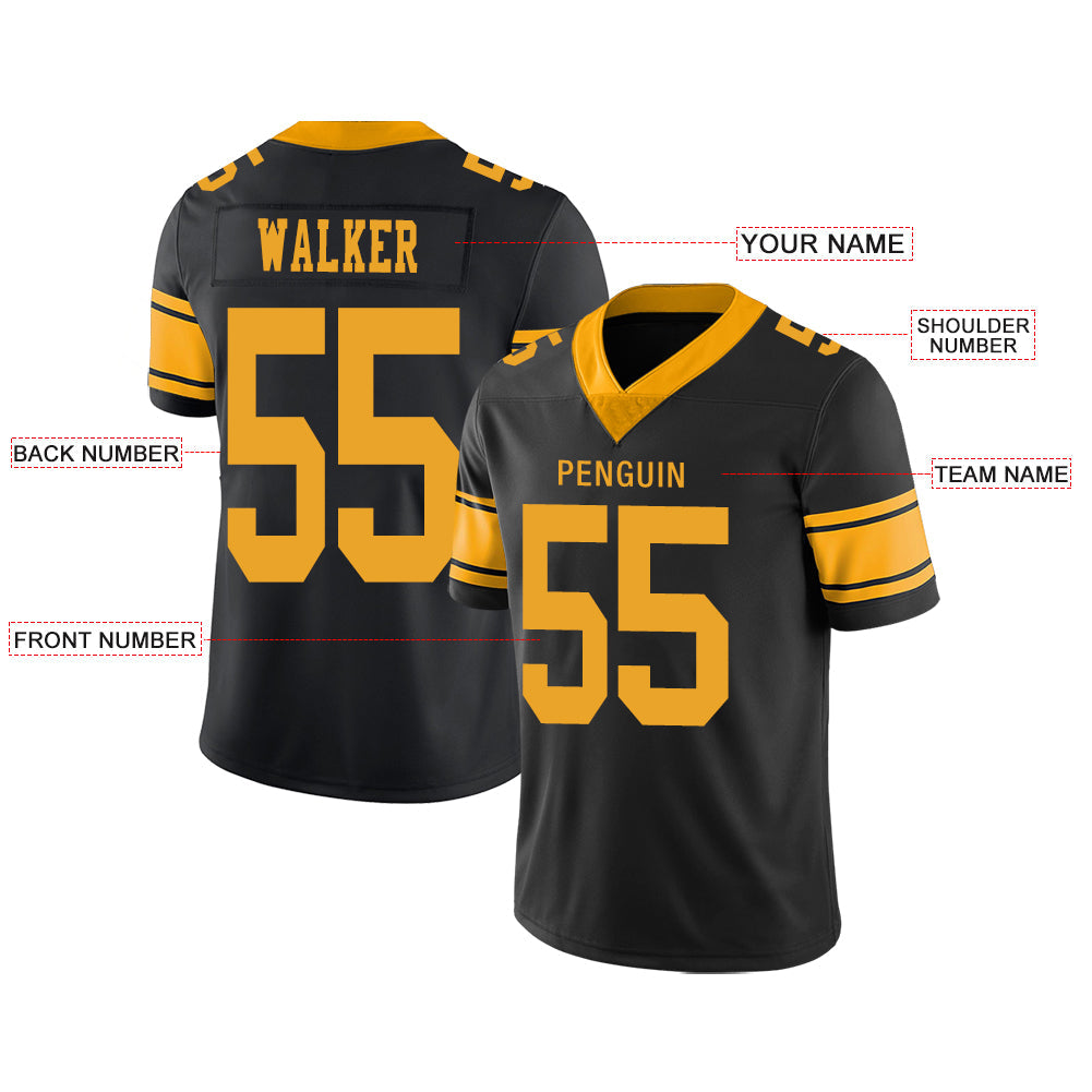 Custom Black PIT Football Shirt Top