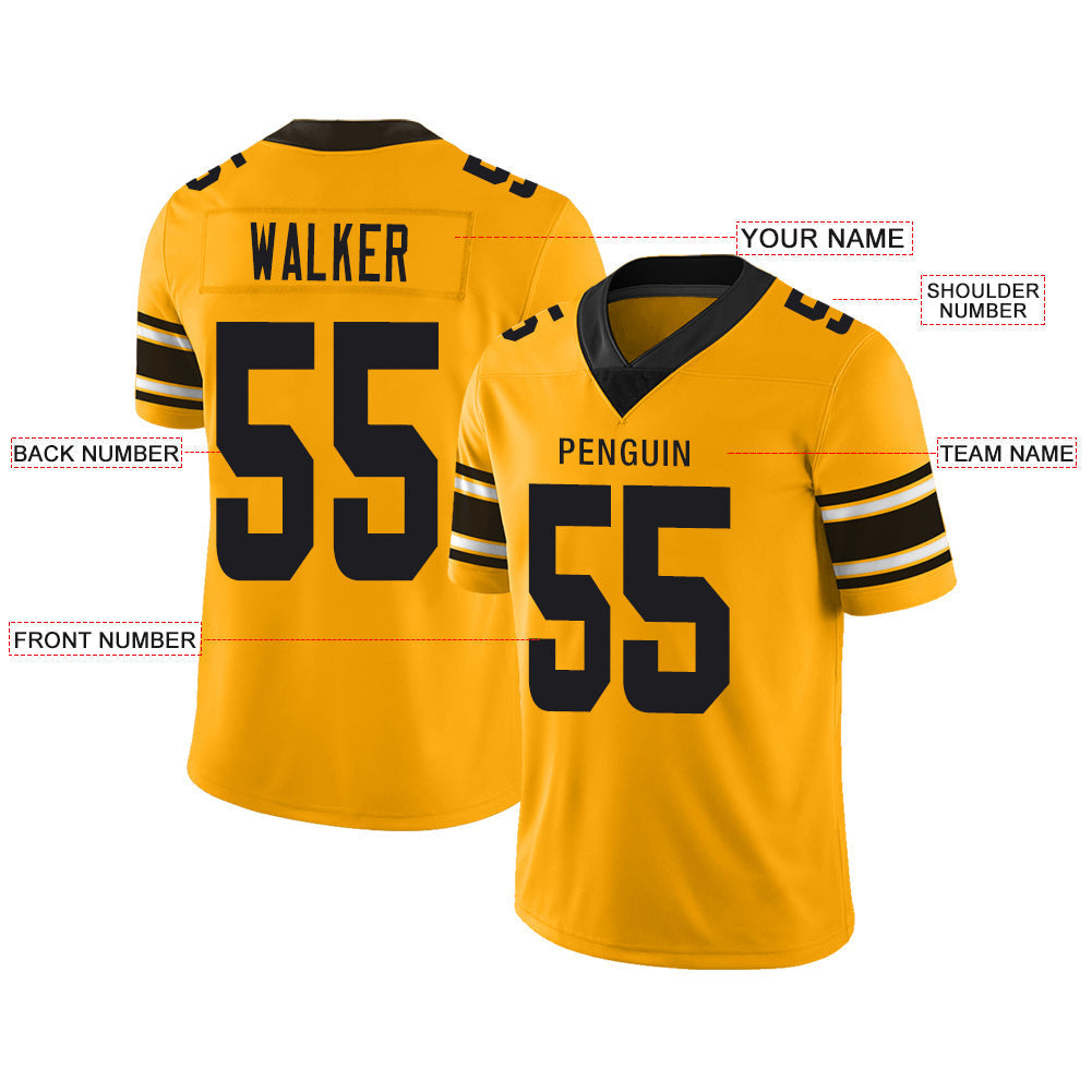 Custom Yellow PIT Football Shirt Top