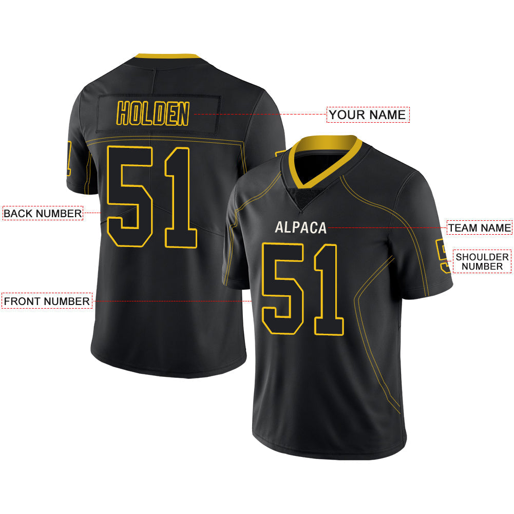 Custom Black PIT Football Shirt Top