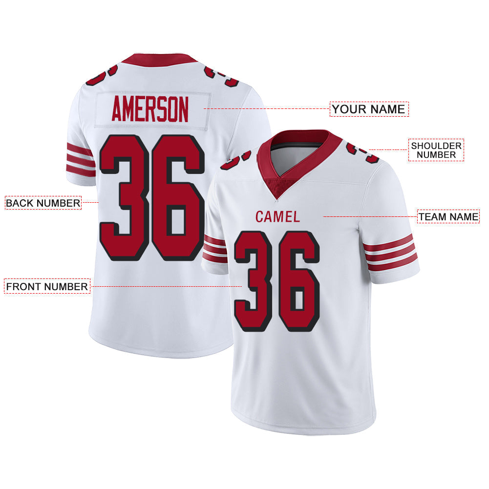 Custom White SF Football Shirt Top