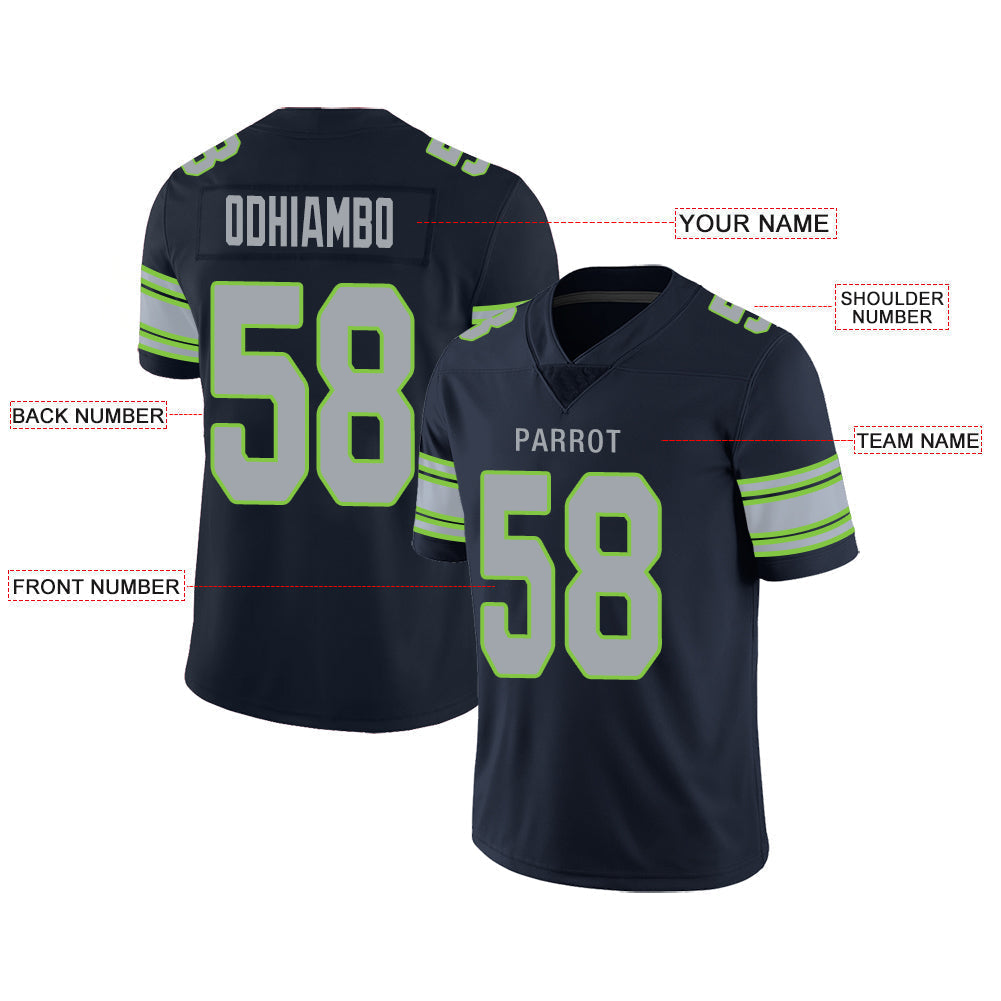 Custom Navy SEA Football Shirt Top