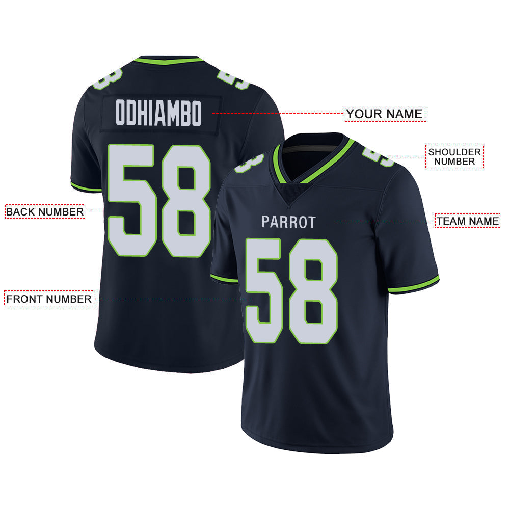 Custom Navy SEA Football Shirt Top