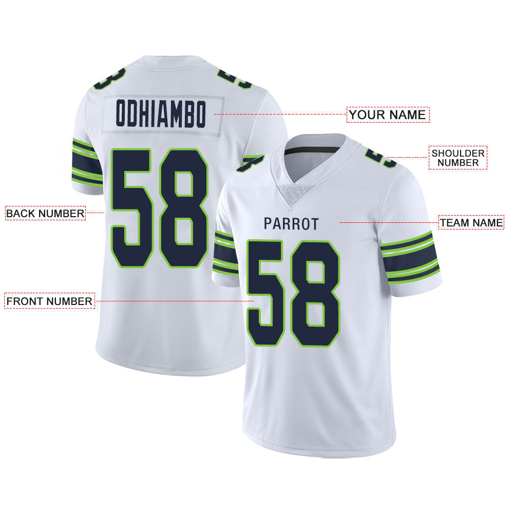Custom White SEA Football Shirt Top