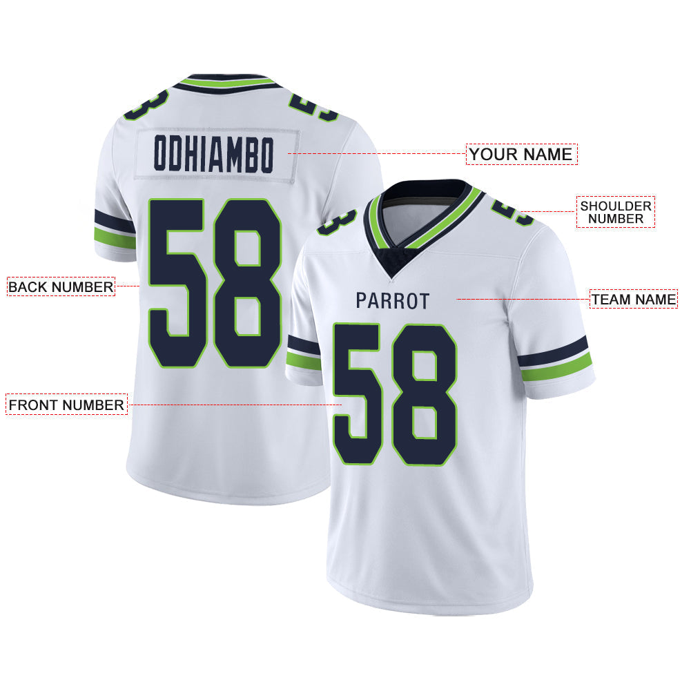 Custom White SEA Football Shirt Top