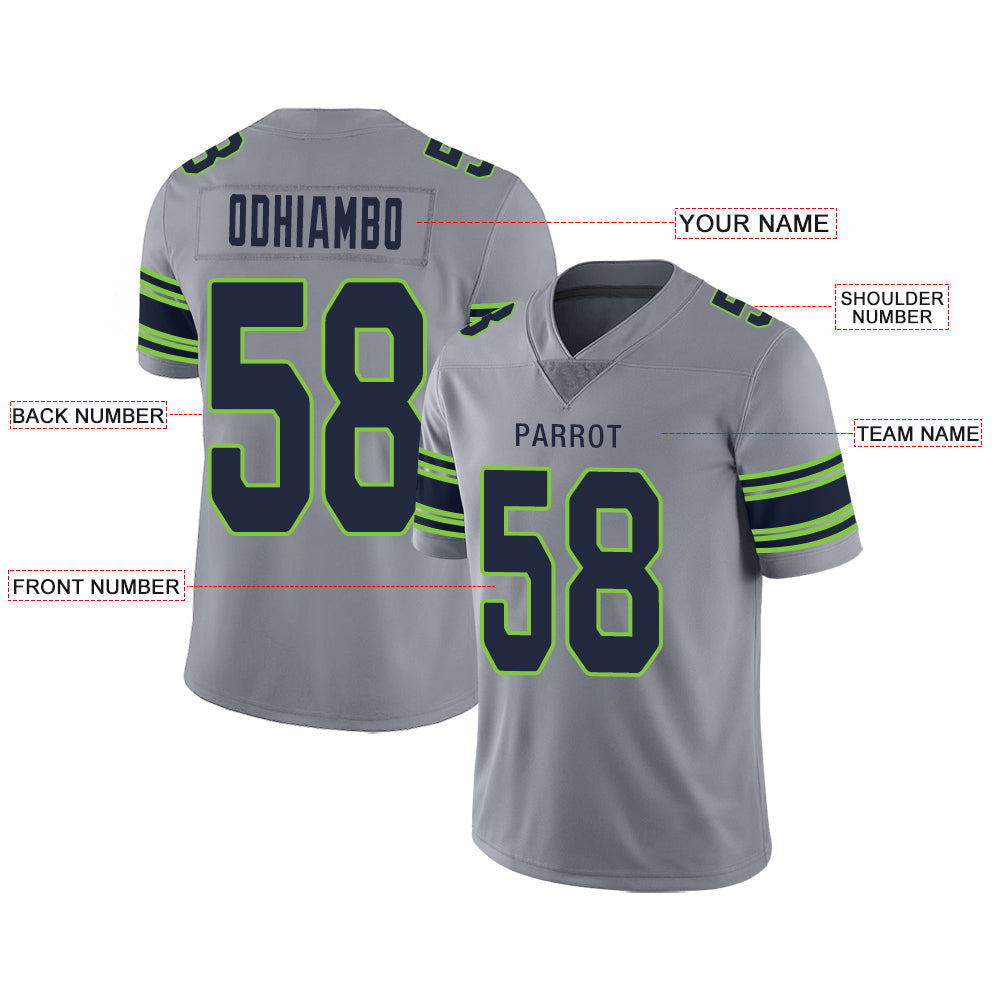 Custom Grey SEA Football Shirt Top