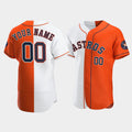 Custom White HOU Baseball Shirt Top