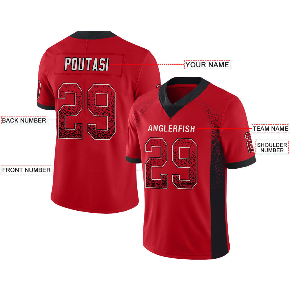 Custom Red TB Football Shirt Top