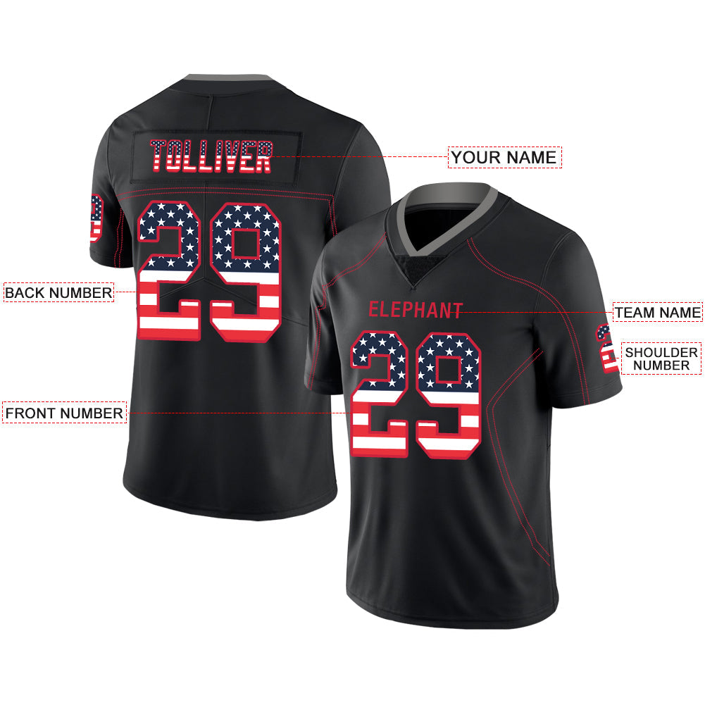 Custom Black TB Football Shirt Top